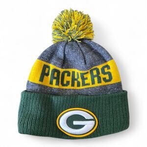 Green Bay Packers New Era Pom Beanie OSFM Fleece Lined